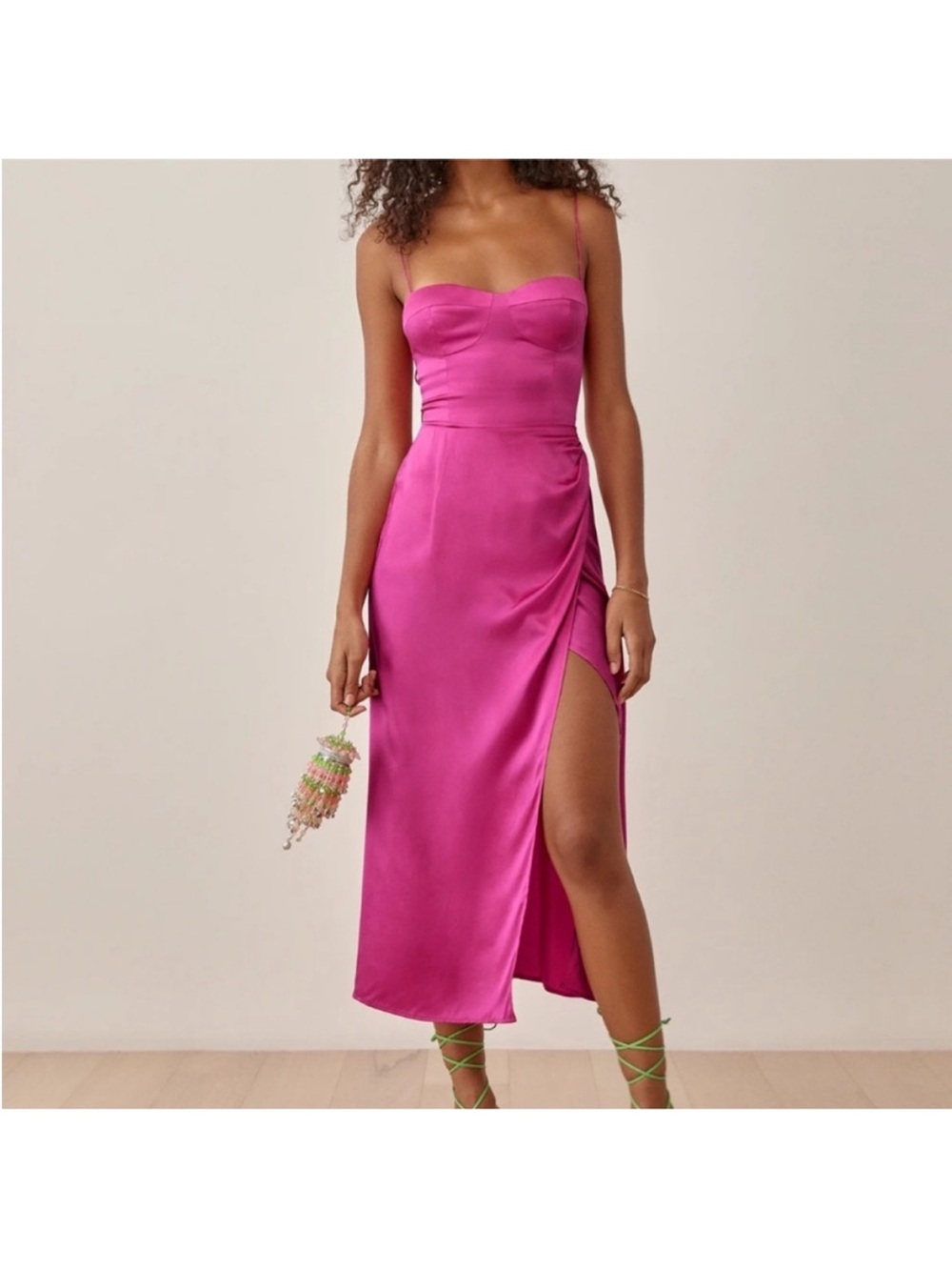 Reformation Marguerite silk midi dress size 4 - Picture 4 of 11